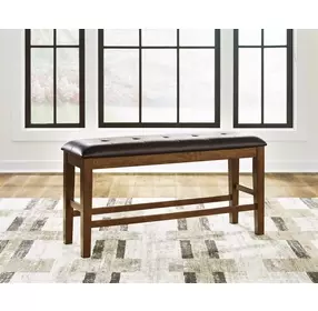 Ralene Medium Brown Upholstered Counter Height Dining Bench