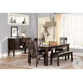 Haddigan Dark Brown Large Upholstered Dining Room Bench