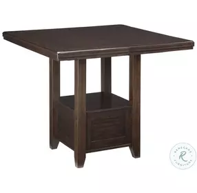 Haddigan Dark Brown Rectangular Extendable Counter Height Dining Room Set
