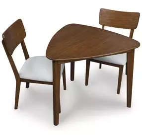 Lyncott Brown Triangular Dining Room Set