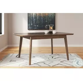 Lyncott Medium Brown Extendable Rectangular Dining Table