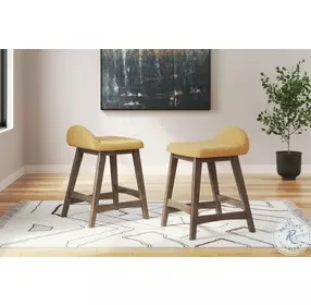 Lyncott Mustard Counter Height Stool Set of 2