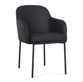 Sydney Black Upholstered Arm Chair Set of 2