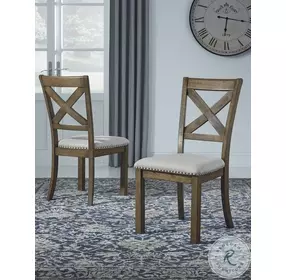 Moriville Beige Upholstered Side Chair Set of 2