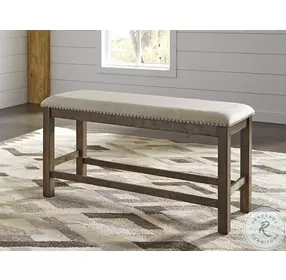 Moriville Beige Double Upholstered Bench