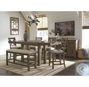 Moriville Beige Double Upholstered Bench