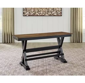 Wildenauer Brown and Black Counter Height Dining Bench
