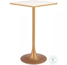 Spot Beige And Gold Square Bar Table