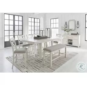 Robbinsdale Antique White Counter Height Bench