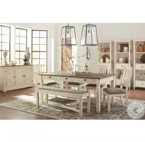 Bolanburg Two-tone Large Upholstered Dining Bench