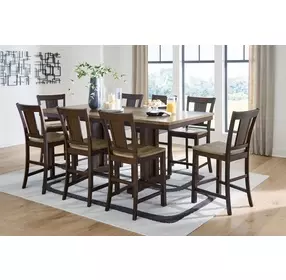Sharlander Dark Brown 86" Extendable Rectangular Counter Height Dining Table