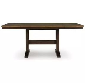 Anixburg Dark Brown 86" Extendable Rectangular Counter Height Dining Room Set