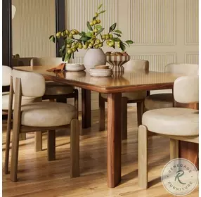 Oani Walnut and Glass Rectangular Dining Table