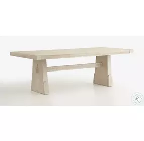 Oakmere White And Clara Natural Extendable Trestle Dining Room Set