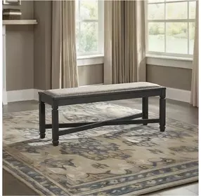 Tyler Creek Black And Gray Upholstered Bench