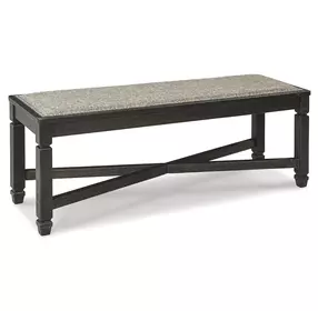 Tyler Creek Black And Gray Upholstered Bench
