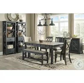 Tyler Creek Black And Gray Upholstered Bench