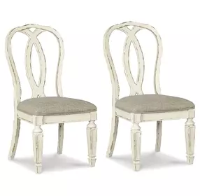 Realyn White Dining Upholstered Sidechair Set of 2