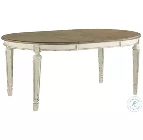 Realyn White Oval Extendable Dining Room Set