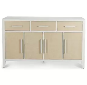 Miramar Sand and Stark White 4 Door Credenza