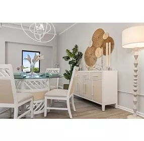 Miramar Sand and Stark White 4 Door Credenza