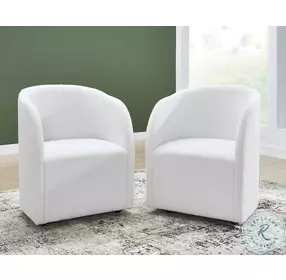 Rowanbeck Ivory Upholstered Arm Chair Set Of 2