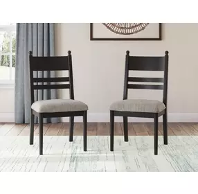 Chadworth Black and Gray Upholstered Side Chair Set of 2