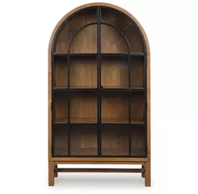 Chadworth Brown and Black 2 Glass Door Display Cabinet