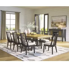 Galliden Black and Brown 120" Extendable Rectangular Dining Table