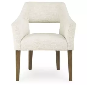 Marxmore Beige Upholstered Dining Arm Chair Set of 2