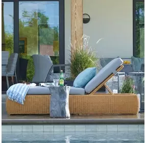 Outdoor Complements Brown Wade Poolside 37" Reclining Chaise