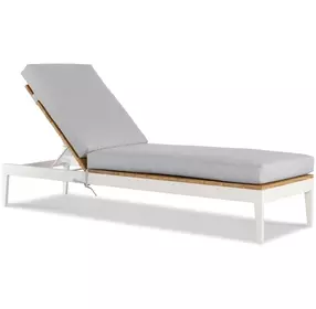 Outdoor Complements White and Brown Ronan Poolside 25" Reclining Chaise