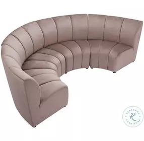 Garbi Beige Velvet 4 Piece Modular Sectional