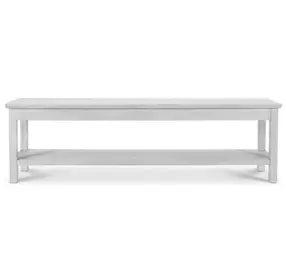 Geneva Distressed White Storage Dining Bench