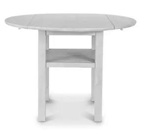 Geneva Distressed White Extendable Round Drop Leaf Dining Room Set