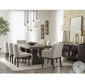 Burkhaus Dark Brown Upholstered Side Chair Set Of 2