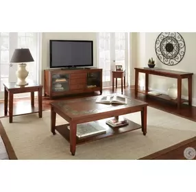 Davenport Medium Brown Cherry Wood End Table