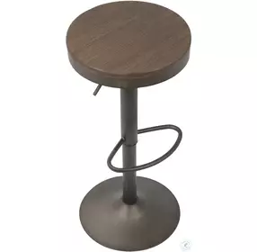 Dakota Antique And Brown Adjustable Bar Stool Set of 2
