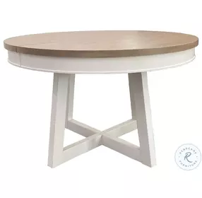 Americana Modern Cotton 48" Round Extendable Dining Room Set