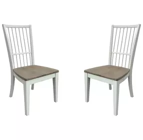 Americana Modern Cotton Spindle Back Dining Chair Set of 2