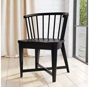 Americana Modern Black Barrel Back Dining Chair Set of 2