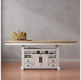 Americana Modern Cotton 72" Extendable Counter Height Dining Table