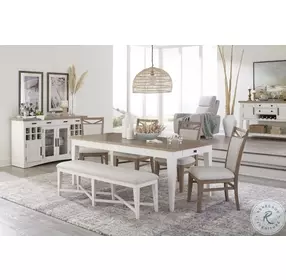 Americana Modern Cotton 58" Upholstered Dining Bench