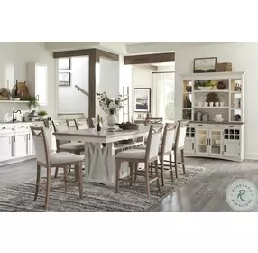 Americana Modern Cotton Upholstered Counter Height Chair Set of 2