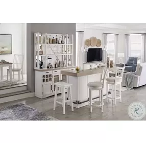 Americana Modern Cotton Spindle Back Swivel Bar Stool