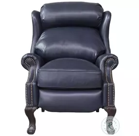 Danbury Shoreham Blue Leather Recliner