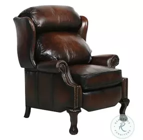 Danbury Stetson Coffee Leather Recliner