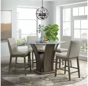 Simms Gray 54" Round Counter Height Dining Table