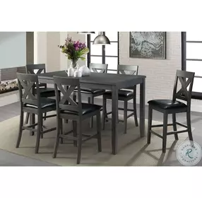 Alexa Gray And Faux Leather Counter Height Chair Set Of 2