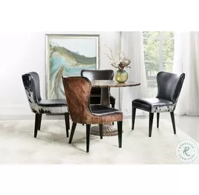 Kale Debonair Espresso Leather Accent Chair